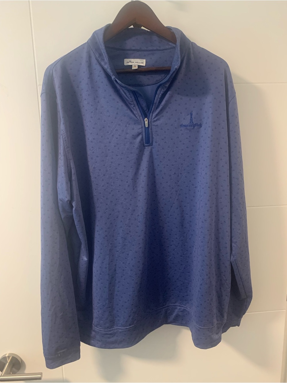 Peter Millar Navy Quarter-Zip Pullover athletic fabric A16